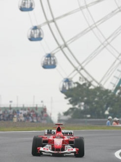 Michael Schumacher driving for Ferrari.