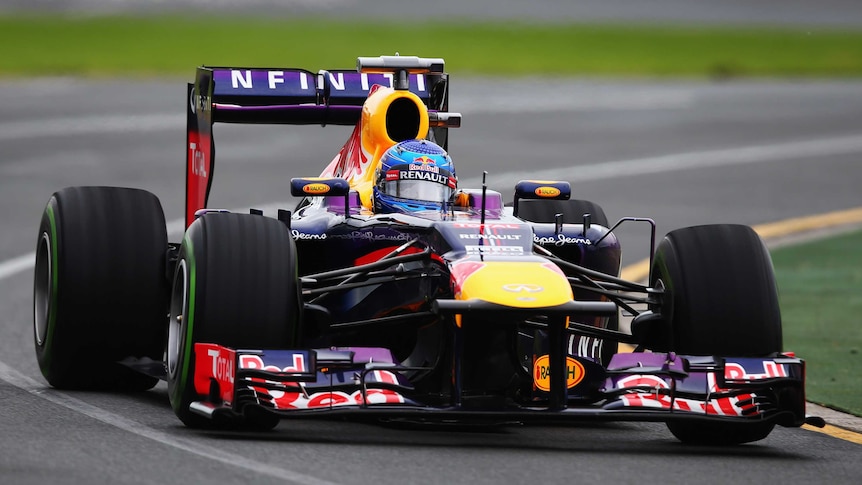 Germany's Sebastian Vettel takes pole position for the Australian Grand Prix at Albert Park.