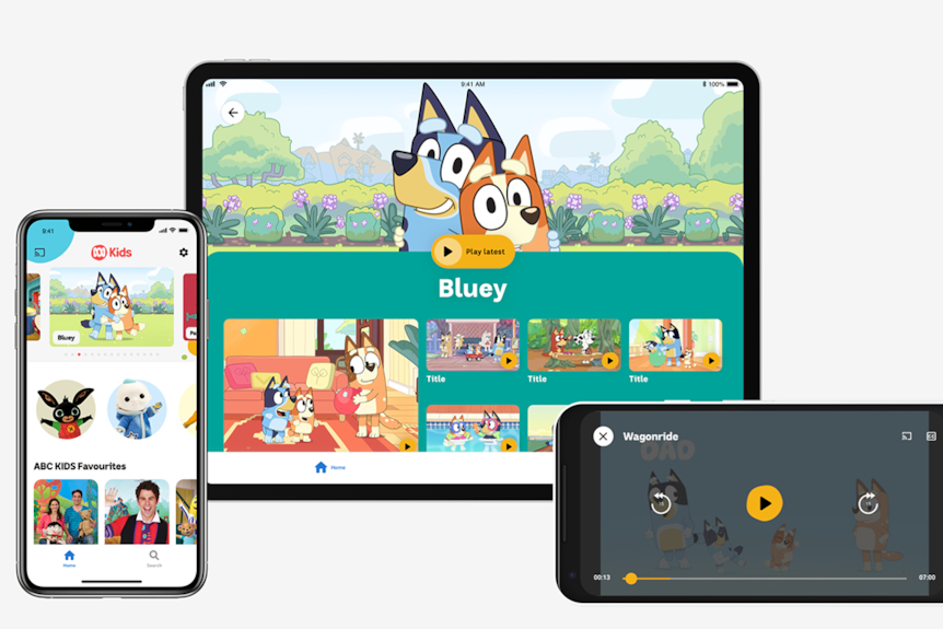Various devices showing the ABC Kids app