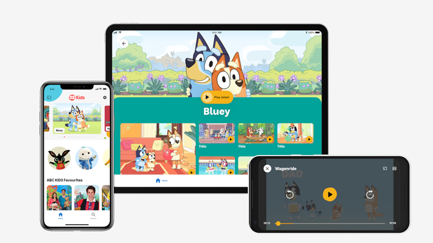 Various devices showing the ABC Kids app