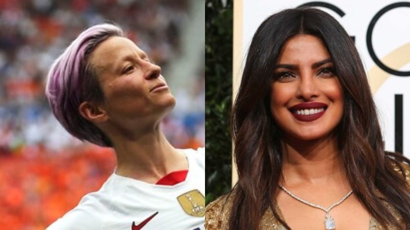 A composite image of Megan Rapinoe and Priyanka Chopra Jonas.