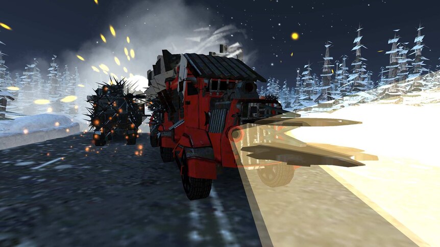 A demolition truck on Unstoppable