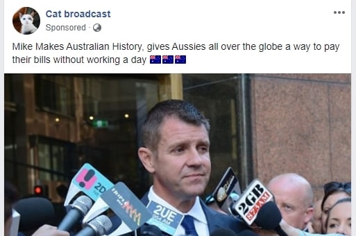 a facebook advertisement featuring Mike Baird