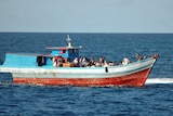 Asylum boat intercepted near Cape Leveque by HMAS Larrakia, Apr 2010, people on board