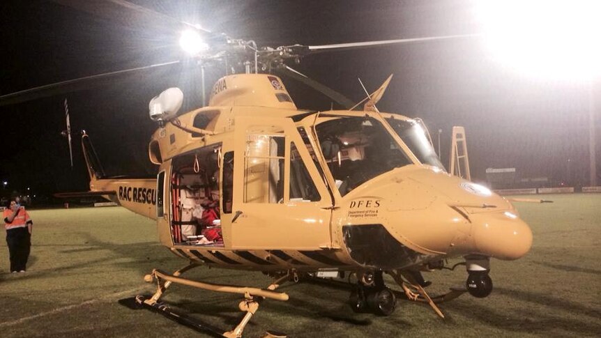 Rescue helicopter lands on Carey Park
