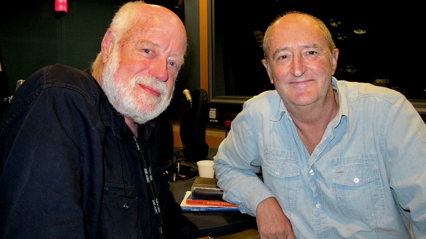 Phillip Adams and Al Clark in the ABC studio