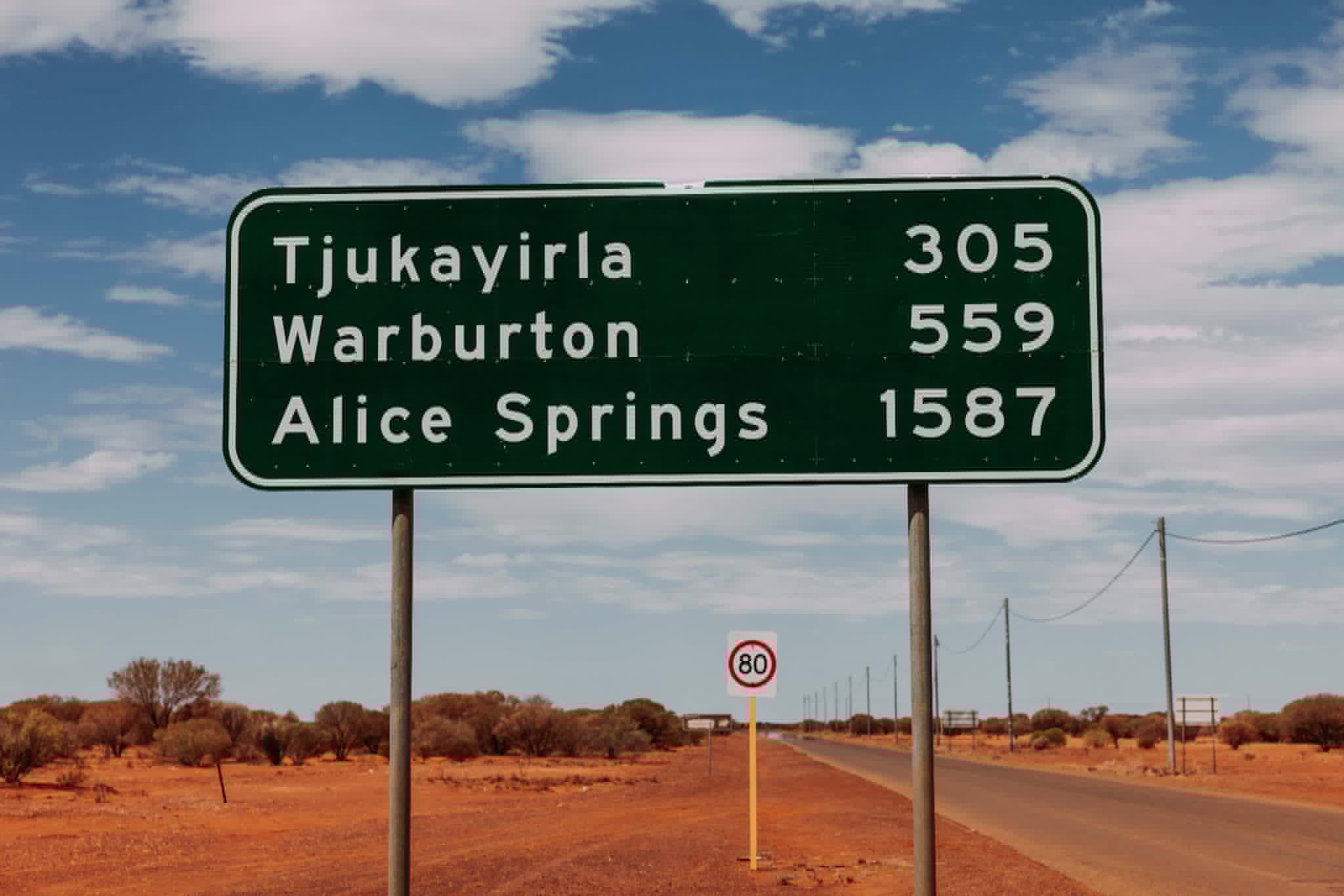 An outback road sign.