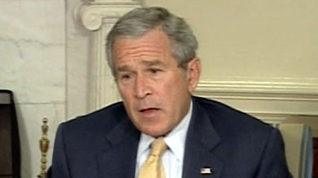 US President George W Bush says the country faces determined enemies. (File photo)