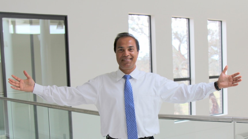 Mainul Haque stands in front of Gungahlin Mosque