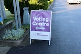 Voting centre sign