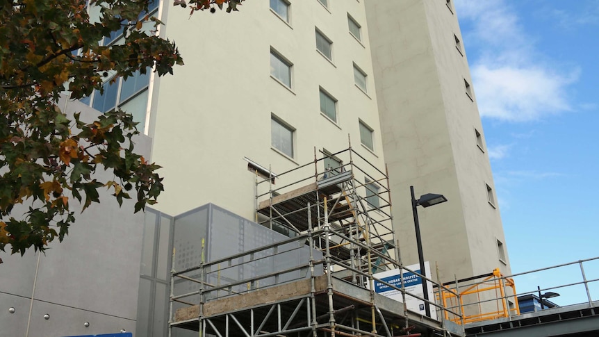 Work on the Royal Hobart Hospital redevelopment in Liverpool Street.