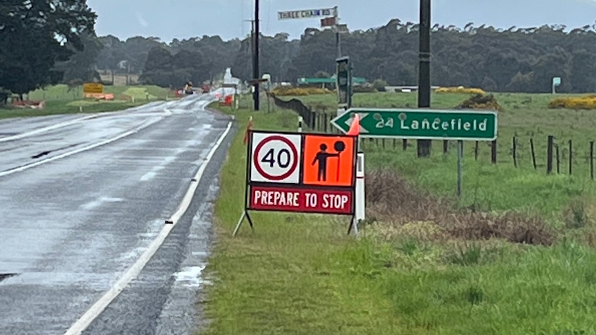 Wet weather road in Central Victoria
