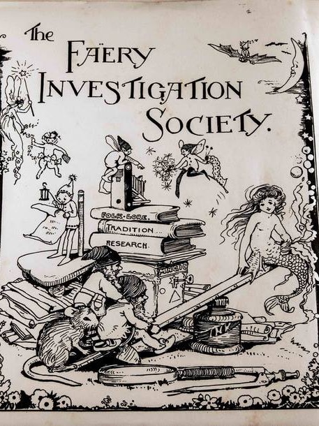 A black-and-white poster for the Fairy Investigation Society