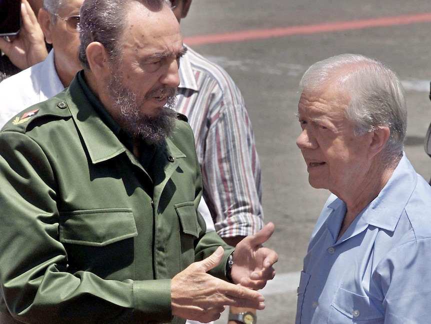 Jimmy Carter visits Cuba 2002