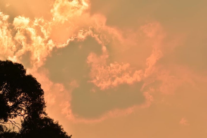 Smoky clouds over Dove.