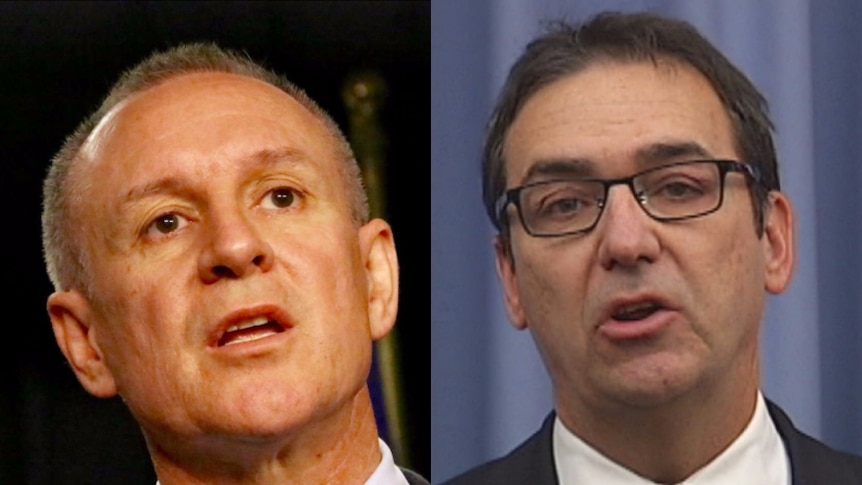 South Australian Premier Jay Weatherill and Opposition Leader Steven Marshall.