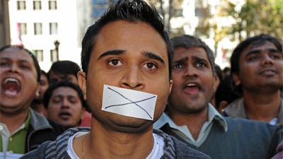 Indian students rally against racism in Sydney on June 7, 2009 after a series of attacks on Indian students in Melbourne.
