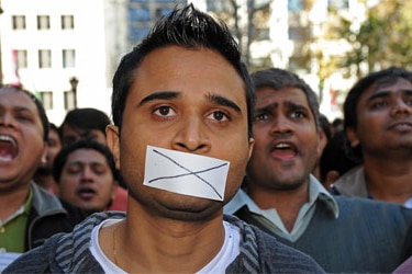 Indian students rally against racism in Sydney on June 7, 2009 after a series of attacks on Indian students in Melbourne.