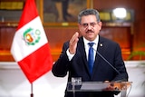 Interim president Manuel Merino announces his resignation via a televised address from the Presidential Palace.