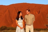 The Duke and Duchess of Cambridge in front of Uluru