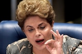 Dilma Rousseff answers questions during her impeachment trial.