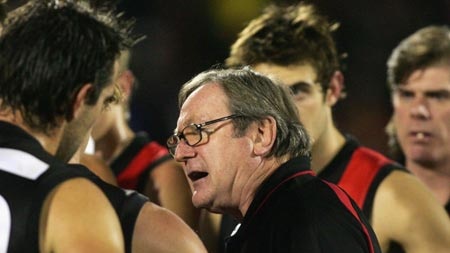 Essendon coach Kevin Sheedy during 138-point thrashing by Adelaide