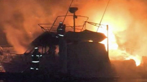 Boats on fire at Hillarys marina