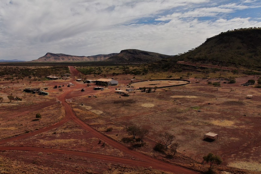 Drone footage of a farm landscape.