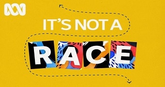 A promotional image for the It's Not A Race podcast.