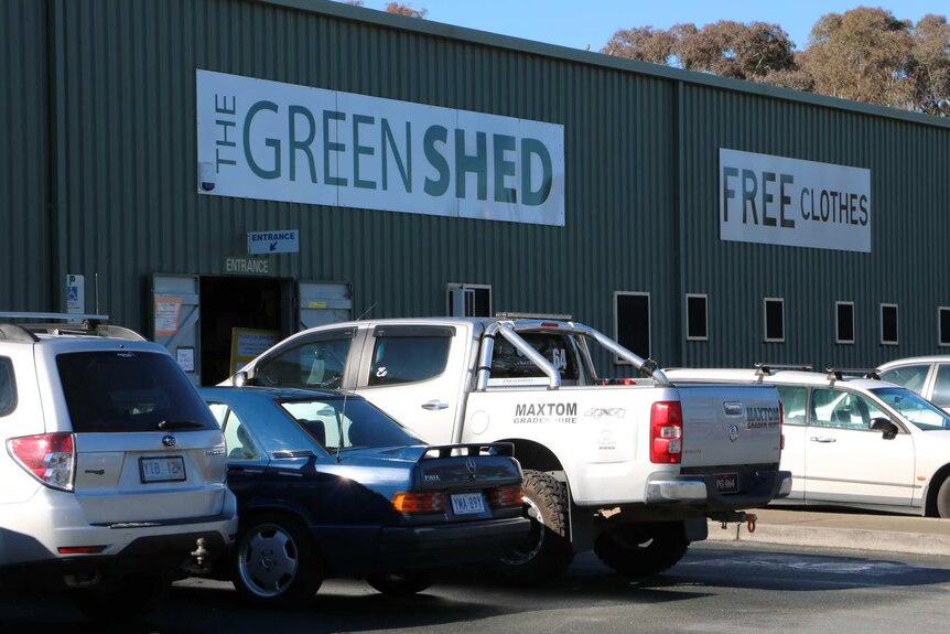 Photo of Green Shed recycled goods building at Mitchell in Canberra.