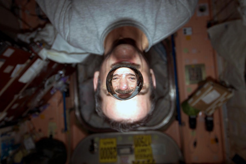 Astronaut Chris Hadfield in space