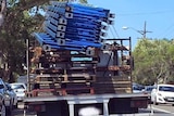 Loadfail, unsafe load on back of a truck