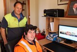 Scottsdale residents Noel and Joel Whelan are part of the Tasmanian super-fast internet trial.