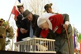 Twelve doves were released at a ceremony in Sydney to remember those who served during World War Two.