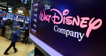 The Walt Disney Co. logo on a screen.