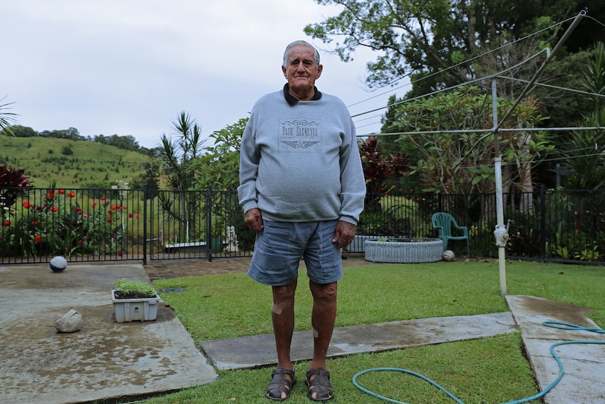 Ron Marshall in his Mooball backyard