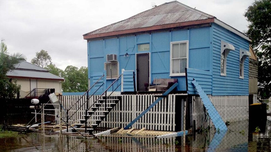 Flooded house in Depot Hill, Rockhampton