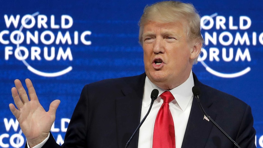 Donald Trump speaks at World Economic Forum