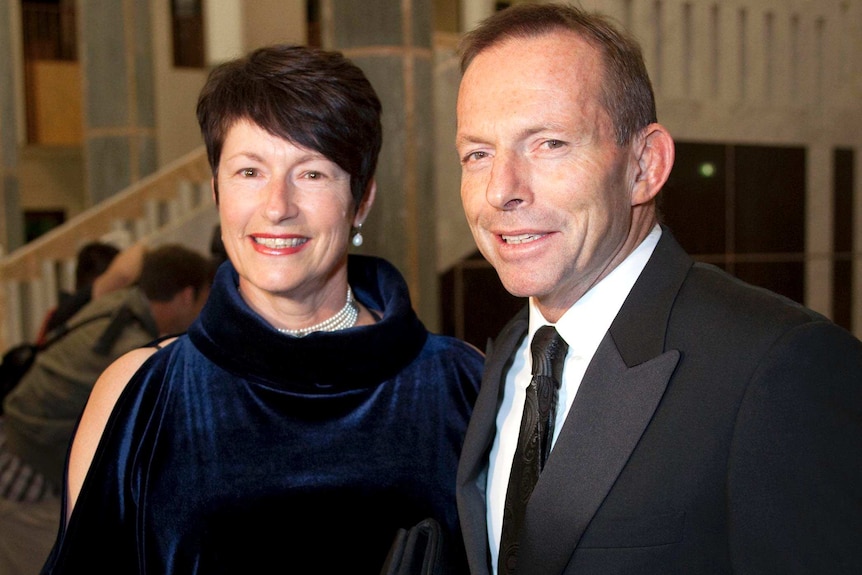 Opposition Leader Tony Abbott and wife, Margie, arrive for the 2011 mid-winter ball.