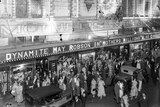 An evening crowd leaves the Ambassadors Theatre, Hay Street, Perth, 1932