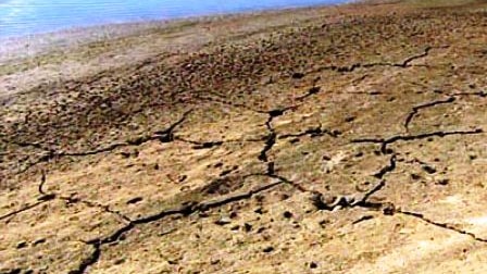 Dry cracked ground in drought