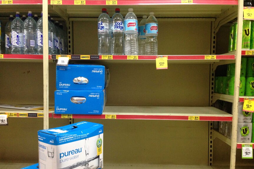 Water running low on shelves
