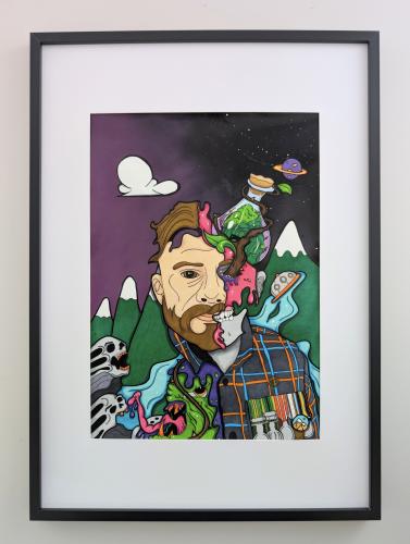 A mixed-media artwork