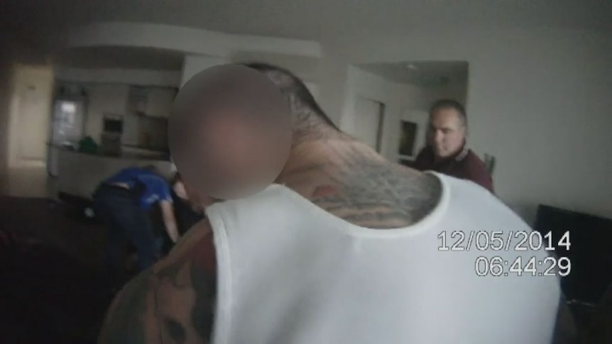 Watch footage of a police raid searching for members of the Hells Angels