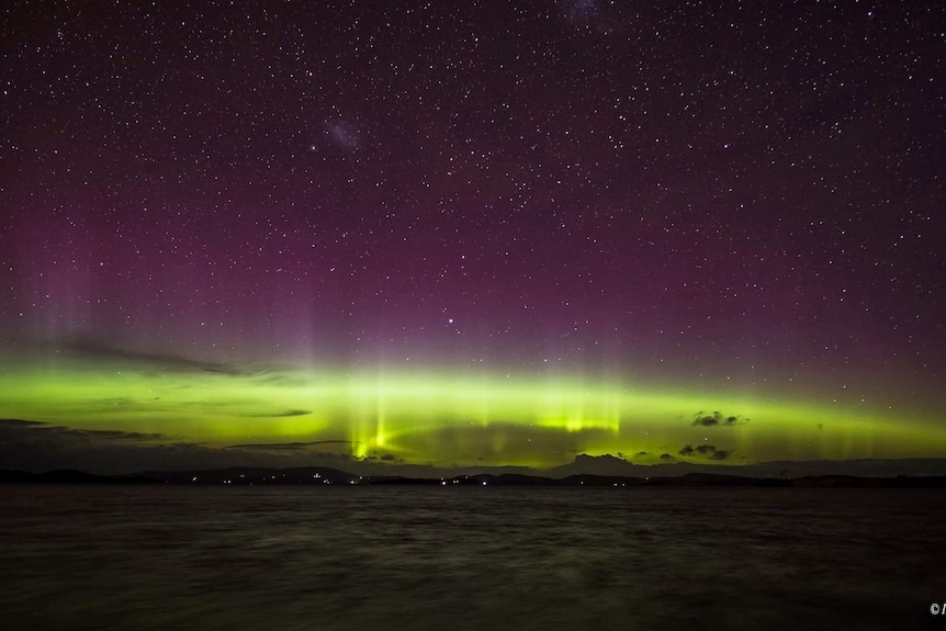 Aurora australis shot from Dunalley