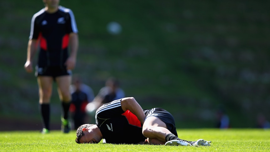 Dan Carter suffered a groin injury while practising his kicking and will miss the remainder of the World Cup.