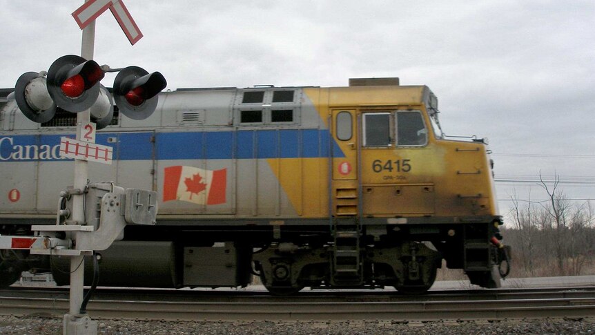 A VIA passenger train makes its way across Canada.