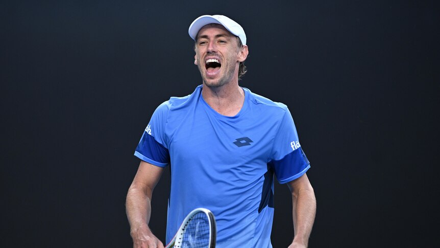John Millman during his first-round match at the 2023 Australian Open