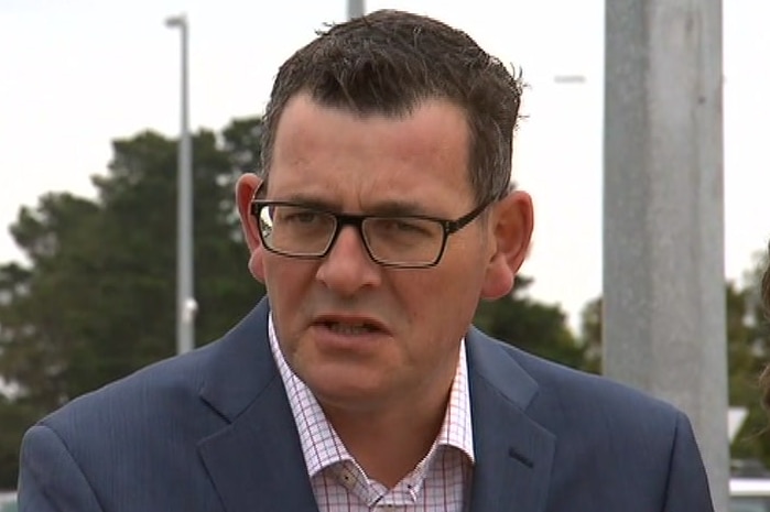 Daniel Andrews addresses the media.