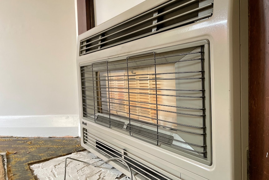 An old heater in a home.